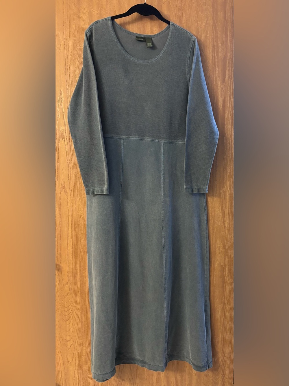 L.L. Bean Long Sleeve Maxi Dress in Slate Blue